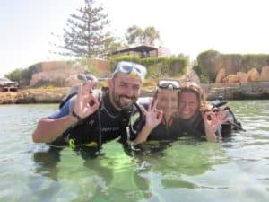 Family Hug After Diving In Green Bay